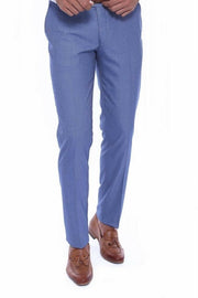 Blue Patterned Men's Trousers