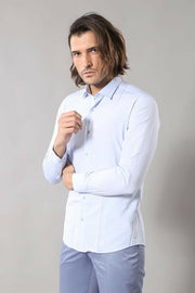 Blue Patterned Slimfit Shirt