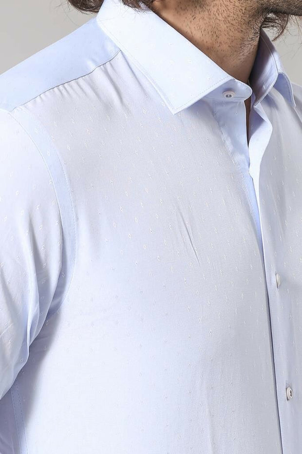 Blue Patterned Slimfit Shirt