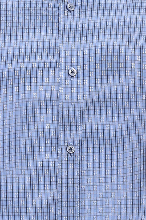 Patterned Slim Fit Blue Shirt 3-piece-suit, Casual, Casual Shirt, Daily, Italian, Modern Fit, Office, Patterned, Shirt, Slim Fit ShirtCasual Shirt - wessi