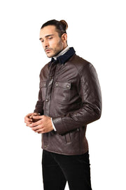 Brown Cachet Quilted Leather Coat 3-piece-suit, 36, 38, 40, 42, 44, Brown, Jackets, Modern Fit, Outwear, Puffer Coats, Quilted, Slim Fit, Zippered OutletCoat - wessi