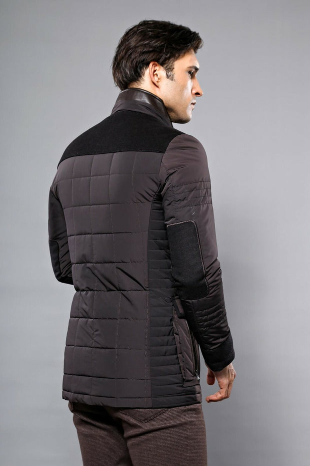 Brown Quilted Coat 3-piece-suit, 36, 46, Jackets, Outwear, Puffer Coats, Quilted OutletCoat - wessi