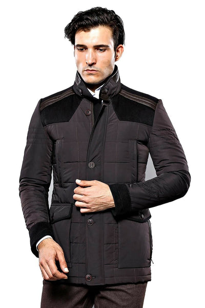 Brown Quilted Coat 3-piece-suit, 36, 46, Jackets, Outwear, Puffer Coats, Quilted OutletCoat - wessi