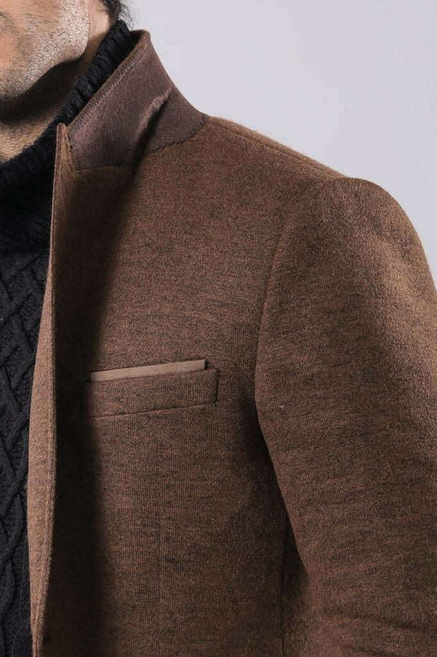 Brown Slim Fit Jacket for Men | Wessi $50 - $100, 40, 42, Basic, Brown, Casual, Daily, Essentials, Men's Blazers, Modern Fit, Office, Peak, Peak Lapel, Plain, Slim Fit, Slim Fit Blazers Outle