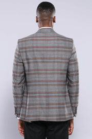 Brown Suit With Checked Blazer | Wessi 3 Piece Suits, 3-piece-suit, 34, 36, 38, 40, 42, 44, 46, Checked, Combined, Combined Suit, mens-suit, mens-suit_obsolete, Modern Fit, Peak, Peak Lapel, 