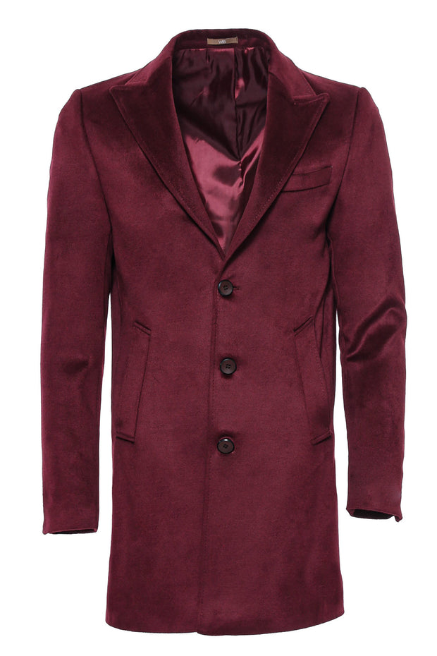 Burgundy Long Coat 3-piece-suit, 36, 38, 40, 42, 44, 46, 48, 6 Drop, Basic, Burgundy, Coat, Essentials, Italian Suit, Modern Fit, Outwear, Peak, Peak Lapel, Plain, Slim Fit, Slim Fit Suit, Sl