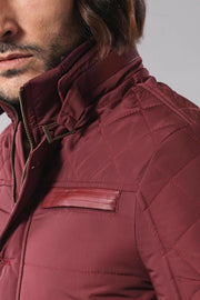 Burgundy Quilted Snap Coat 3-piece-suit, 36, 38, 40, 42, 44, 46, Jackets, Outwear, Puffer Coats, Quilted, Zippered OutletCoat - wessi