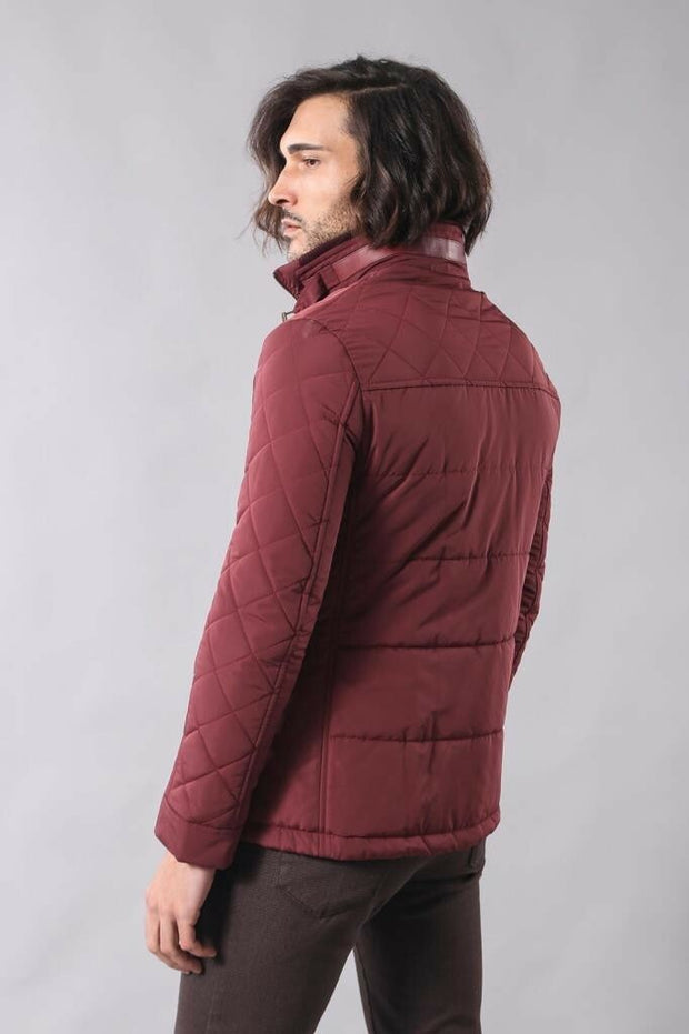 Burgundy Quilted Snap Coat 3-piece-suit, 36, 38, 40, 42, 44, 46, Jackets, Outwear, Puffer Coats, Quilted, Zippered OutletCoat - wessi