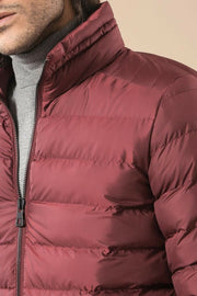 Burgundy Short Down Jacket | Wessi $50 - $100, 36, 38, 40, 42, 44, 6 Drop, Burgundy, Casual, Jackets, Mandarin Collar, Modern Fit, Outwear, Puffer Coats, Quilted, Quilted Jackets, Slim Fit, Z