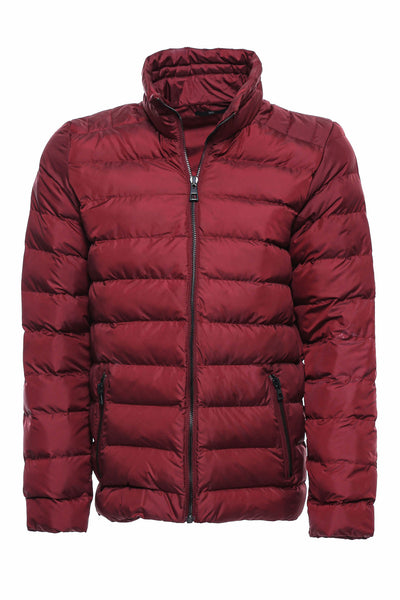 Burgundy Short Down Jacket | Wessi $50 - $100, 36, 38, 40, 42, 44, 6 Drop, Burgundy, Casual, Jackets, Mandarin Collar, Modern Fit, Outwear, Puffer Coats, Quilted, Quilted Jackets, Slim Fit, Z