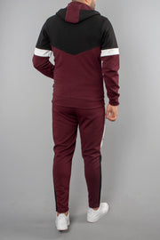 Burgundy Side Striped Sweatpants Daily, Sport, Sport Clothing, Striped, Sweatpants Sport ClothingSweatpants - wessi