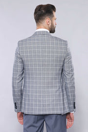 Checked Grey Combined Suit | Wessi 3 Piece Suits, 3-piece-suit, 36, 38, 40, 42, Checked, mens-suit, mens-suit_obsolete, Modern Fit, Peak, Peak Lapel, Plaid, Slim Fit, Suit Suit3 Piece Suits -