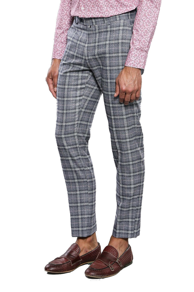 Checked Grey Trousers 28, 3-piece-suit, 30, 32, 34, 36, 40, Casual, Checked, Daily, Grey, Modern Fit, Party, Patterned, Plaid, Slim Fit, Trouser, Trousers TrouserTrousers - wessi