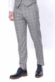 Checked Light Grey Pants 3-piece-suit, 30, 32, 34, 36, 40, 42, Checked, Daily, Modern Fit, Party, Patterned, Plaid, Slim Fit, Trouser, Trousers TrouserTrousers - wessi