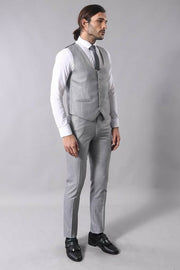 Checked Men's Grey Suit 3-piece-suit, 38, 42, Checked, Modern Fit, Peak, Peak Lapel, Plaid, Slim Fit, Slim Fit Suit, Suit OutletSuit - wessi