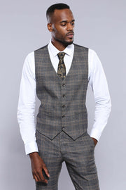 Checked Smoked Vest | Wessi 3-piece-suit, 38, 42, 46, 48, Checked, Modern Fit, Plaid, Slim Fit, Vest Vest - wessi