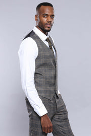 Checked Smoked Vest | Wessi 3-piece-suit, 38, 42, 46, 48, Checked, Modern Fit, Plaid, Slim Fit, Vest Vest - wessi