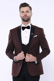 Claret Red Detachable Lapel Tuxedo Suit | Wessi 3 Piece Suits, 3-piece-suit, 38, 40, 42, 44, Detachable, Detachable Lapel, Modern Fit, Party, Peak, Peak Lapel, Slim Fit, Suit, Suit 3 Piece Su