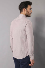 Patterned Slim Fit Beige Shirt 3-piece-suit, Casual, Casual Shirt, Daily, Italian, Modern Fit, Patterned, Plaid, Shirt, Slim Fit ShirtCasual Shirt - wessi