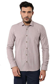 Patterned Slim Fit Beige Shirt 3-piece-suit, Casual, Casual Shirt, Daily, Italian, Modern Fit, Patterned, Plaid, Shirt, Slim Fit ShirtCasual Shirt - wessi