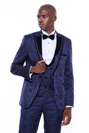 Detachable Velvet Lapel Groom Suit 3-piece-suit, 34, 36, 38, 40, 44, 46, 48, Detachable, Detachable Lapel, Modern Fit, Party, Slim Fit, Slim Fit Suit, Suit, Wedding SuitSlim Fit Suit - wessi