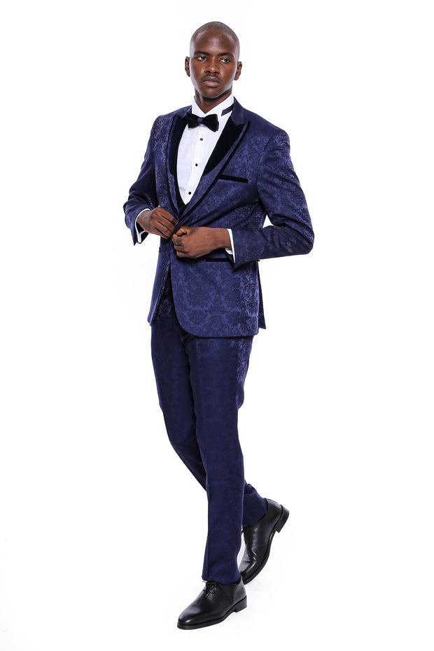 Detachable Velvet Lapel Groom Suit 3-piece-suit, 34, 36, 38, 40, 44, 46, 48, Detachable, Detachable Lapel, Modern Fit, Party, Slim Fit, Slim Fit Suit, Suit, Wedding SuitSlim Fit Suit - wessi