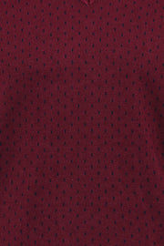 Dot Patterned V Neck Burgundy Sweater 3-piece-suit, Daily, Dot Patterned, Knitwear, L, M, Modern Fit, Patterned, Slim Fit, V Neck, XL KnitwearV Neck - wessi