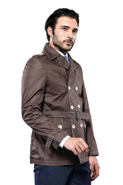 Double Breasted Brown Trenchcoat 3-piece-suit, Double Breasted, Modern Fit, Outwear, Slim Fit, Trenchcoat OutletCoat - wessi