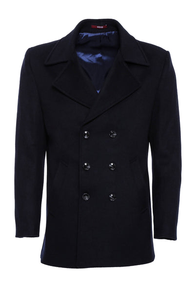 Double Breasted Cachet Navy Coat 3-piece-suit, 36, 38, 40, 42, 44, 46, Basic, Blue, Cachet, Coat, Double Breasted, Essentials, Kaban, Modern Fit, Navy, navy-blue, Outwear, Plain, Slim Fit Out