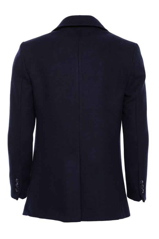 Double Breasted Navy Cachet Coat 36, 38, 40, 42, 44, 46, Basic, blue, Cachet, Coat, Double Breasted, Essentials, Hooded, Hooded Coat, Modern Fit, Navy, Navy Blue, Outwear, Plain, Slim Fit Out