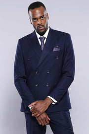 Double Breasted Slim Fit Navy Blue Suit 3-piece-suit, 36, 38, 40, 42, 44, 46, 48, Blue, Double Breasted, Double Breasted Suit, mens-suit_obsolete, Modern Fit, Navy, navy-blue, Slim Fit, Suit 