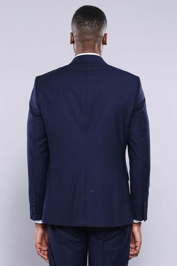 Double Breasted Slim Fit Navy Blue Suit 3-piece-suit, 36, 38, 40, 42, 44, 46, 48, Blue, Double Breasted, Double Breasted Suit, mens-suit_obsolete, Modern Fit, Navy, navy-blue, Slim Fit, Suit 