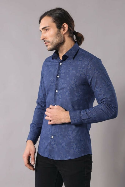 Floral Pattern Blue Shirt | Wessi 3-piece-suit, Casual, Daily, Floral, Floral Shirt, Italian, Modern Fit, Patterned, Shirt, Slim Fit ShirtFloral Shirt - wessi