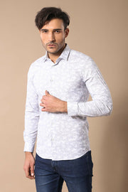 Floral Pattern White Shirt 3-piece-suit, Casual, Daily, Floral, Italian, Modern Fit, Patterned, Shirt, Slim Fit, Sport, white, White Shirt, White Shirt Modern Fit ShirtWhite Shirt - wessi