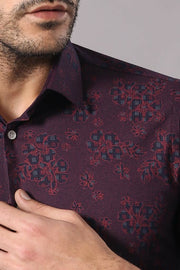 Floral Patterned Burgundy Shirt | Wessi 3-piece-suit, Casual, Daily, Floral, Floral Shirt, Italian, Modern Fit, Patterned, Shirt, Slim Fit ShirtFloral Shirt - wessi