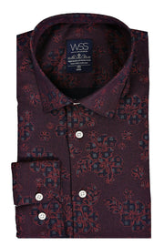 Floral Patterned Burgundy Shirt | Wessi 3-piece-suit, Casual, Daily, Floral, Floral Shirt, Italian, Modern Fit, Patterned, Shirt, Slim Fit ShirtFloral Shirt - wessi