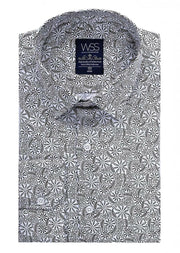 Floral Patterned Slim Fit Shirt | Wessi 3-piece-suit, Casual, Daily, Floral, Floral Shirt, Grey, Italian, Modern Fit, Patterned, Shirt, Slim Fit, Sport ShirtFloral Shirt - wessi