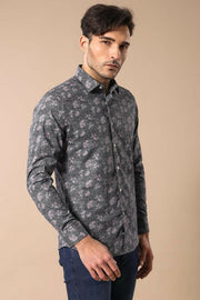 Flower Patterned Black Slim Fit Shirt | Wessi 3-piece-suit, Casual, Daily, Floral, Floral Shirt, Italian, Modern Fit, Patterned, Shirt, Slim Fit ShirtFloral Shirt - wessi