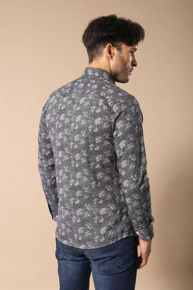 Flower Patterned Black Slim Fit Shirt | Wessi 3-piece-suit, Casual, Daily, Floral, Floral Shirt, Italian, Modern Fit, Patterned, Shirt, Slim Fit ShirtFloral Shirt - wessi