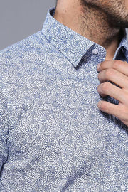 Flower Patterned Short Sleeve Shirt 3-piece-suit, blue, Casual, Daily, Floral, Italian, L, M, Modern Fit, Navy, Navy Blue, Patterned, Shirt, Short Sleeve, Short Sleeve Shirt, Slim Fit ShirtSh