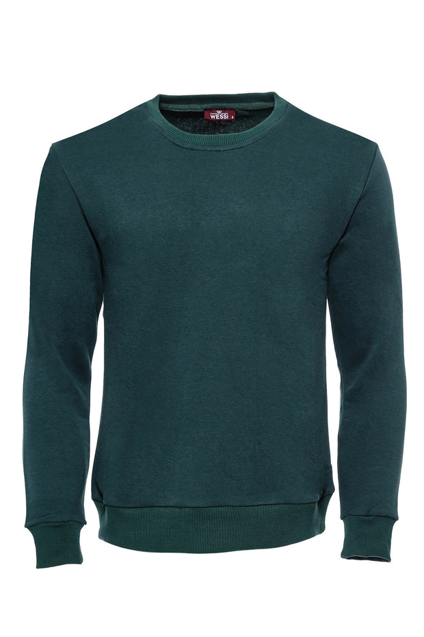 Green Plain Circle Neck Sweatshirt $10 - $30, Basic, Casual, Crew Neck, Daily, Essentials, Modern Fit, Plain, Slim Fit, Sport, Sport Clothing, Sweatshirt Sport ClothingSweatshirt - wessi