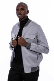 Grey Bomber Coat $50 - $100, 3-piece-suit, 36, 38, 40, 42, 44, 46, 48, Basic, Bomber Jacket, Daily, Essentials, Grey, Modern Fit, Outwear, Plain, Slim Fit, Slimfit, Zippered OutwearBomber Jac