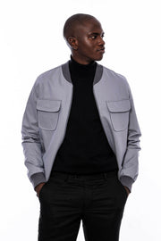 Grey Bomber Coat $50 - $100, 3-piece-suit, 36, 38, 40, 42, 44, 46, 48, Basic, Bomber Jacket, Daily, Essentials, Grey, Modern Fit, Outwear, Plain, Slim Fit, Slimfit, Zippered OutwearBomber Jac