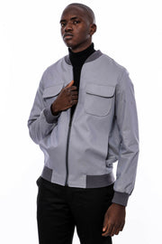 Grey Bomber Coat $50 - $100, 3-piece-suit, 36, 38, 40, 42, 44, 46, 48, Basic, Bomber Jacket, Daily, Essentials, Grey, Modern Fit, Outwear, Plain, Slim Fit, Slimfit, Zippered OutwearBomber Jac