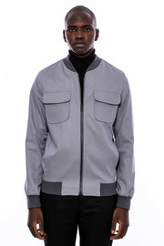 Grey Bomber Coat $50 - $100, 3-piece-suit, 36, 38, 40, 42, 44, 46, 48, Basic, Bomber Jacket, Daily, Essentials, Grey, Modern Fit, Outwear, Plain, Slim Fit, Slimfit, Zippered OutwearBomber Jac