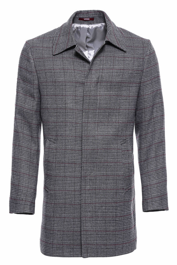 Grey Checked Hidden Button Peak Lapel Coat 3-piece-suit, 36, 38, 40, 42, 44, 46, 48, 6 Drop, Cachet, Checked, Coat, Grey, Italian Suit, Kaban, Modern Fit, Outwear, Peak, Peak Lapel, Plaid, Sl