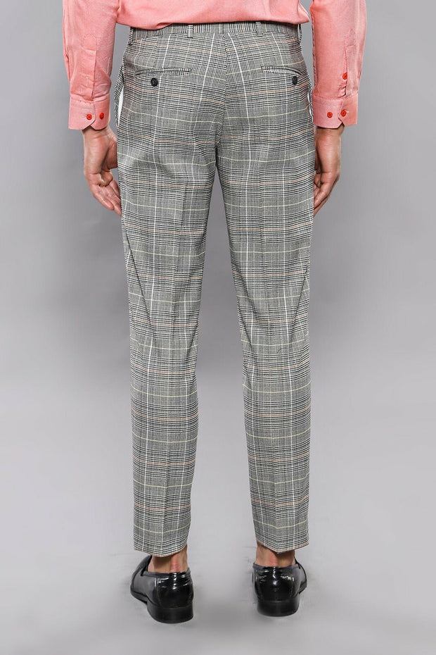 Grey Checked Trousers | Wessi 28, 3-piece-suit, 30, 32, 34, 36, Casual, Checked, Daily, Modern Fit, Patterned, Plaid, Slim Fit, Trouser, Trousers TrouserTrousers - wessi