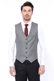 Grey Men Vest 3-piece-suit, 36, 38, 40, 42, 44, 46, Grey, Vest Vest - wessi