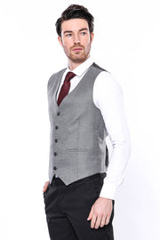 Grey Men Vest 3-piece-suit, 36, 38, 40, 42, 44, 46, Grey, Vest Vest - wessi