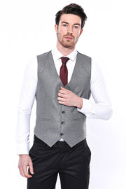 Grey Men Vest 3-piece-suit, 36, 38, 40, 42, 44, 46, Grey, Vest Vest - wessi